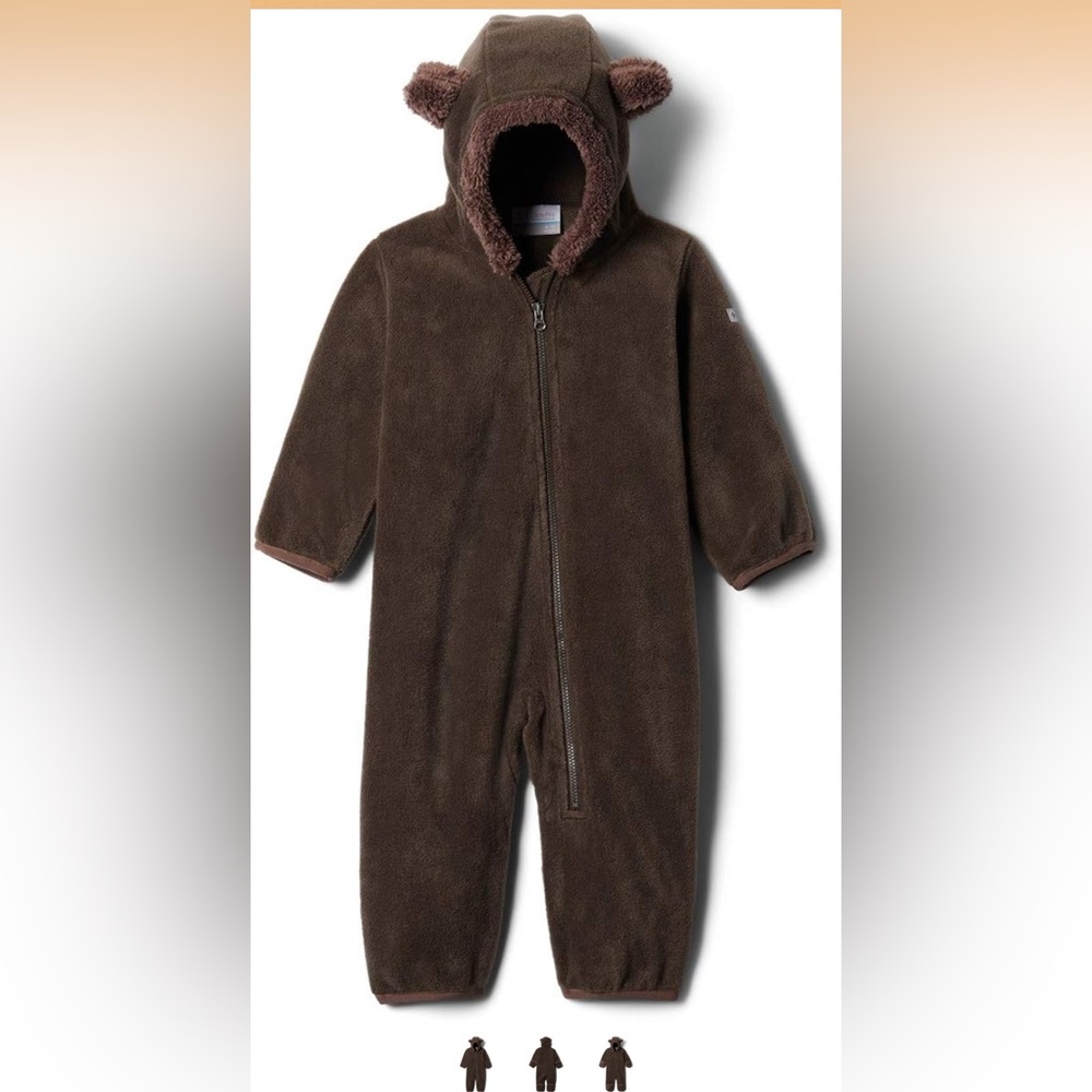 Columbia Kids Brown Fleece Hooded Suit